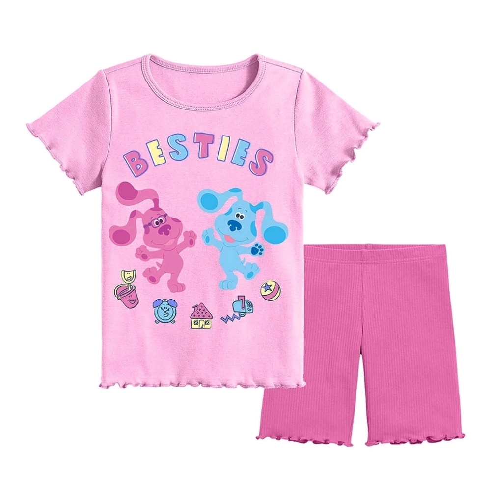 Blues Clues & Magenta Little Girls Toddler Outfit Shortsleeve Shirt & Short Set
